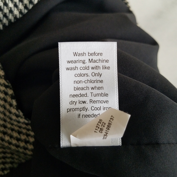 Nine West Womens M Ruched Pleated Mini Skirt Asymetric Houndstooth Plaid - Picture 6 of 9